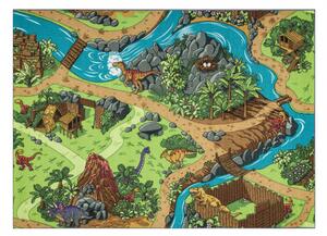 Makro Abra Dětský kusový koberec REBEL ROADS Dino World 29 Dinosauři protiskluzový vícebarevný Rozměr: 95x133 cm