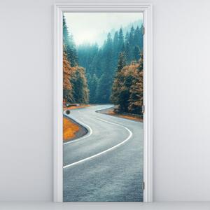 Fototapeta na dveře - Klikatící se silnice (95x205cm)