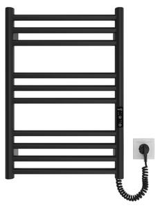 Koupelnový žebříkový radiátor HF GREENWICH 100W/230V 57x43 cm černá pravá kulatý