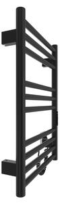Koupelnový žebříkový radiátor HF GREENWICH 100W/230V 57x43 cm černá pravá kulatý