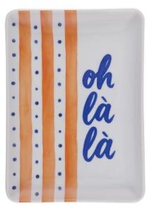 Jídelní sada 12 ks červená/modrá/bílá/porcelán