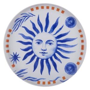 Jídelní sada 12 ks červená/modrá/bílá/porcelán
