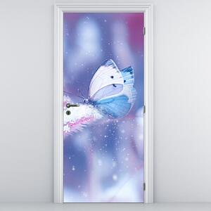 Fototapeta na dveře - Motýli v zimě (95x205cm)