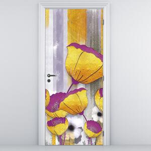 Fototapeta na dveře - Ilustrace květin (95x205cm)