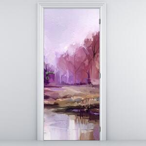 Fototapeta na dveře - Podzimní krajinomalba (95x205cm)
