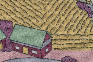 Makro Abra Dětský kusový koberec REBEL ROADS Playtime 63 Město uličky protiskluzový růžový béžový Rozměr: 140x200 cm