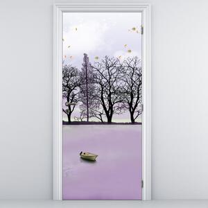 Fototapeta na dveře - Pramice na jezeře (95x205cm)