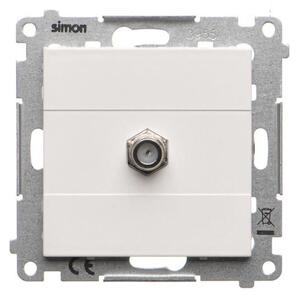 Zásuvka 1 x SAT "F" Simon 55 modul bílá matná