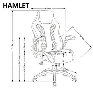 Kancelářské křeslo HAMLET — ekokůže, černá / šedá