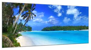 Obraz skleněný moře a palmy - 40 x 60 cm