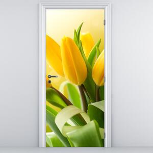 Fototapeta na dveře - Žluté tulipány (95x205cm)