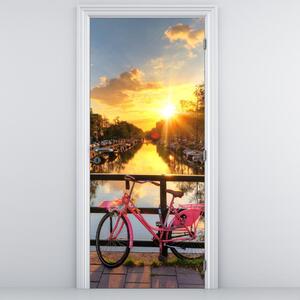 Fototapeta na dveře - Východ slunce v Amsterdamu (95x205cm)