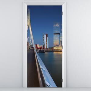 Fototapeta na dveře - Stmívání v Rotterdamu (95x205cm)