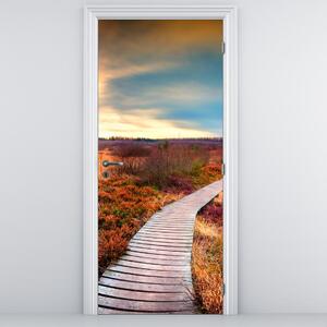 Fototapeta na dveře - Podzimní cesta krajinou (95x205cm)