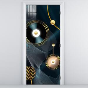 Fototapeta na dveře - Zlaté kruhy (95x205cm)