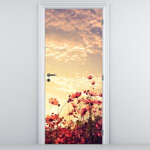 Fototapeta na dveře - Louka s květinami (95x205cm)