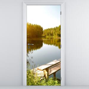 Fototapeta na dveře - Jezero u lesa (95x205cm)