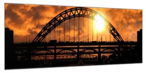 Obraz skleněný most v západu slunce - 70 x 100 cm