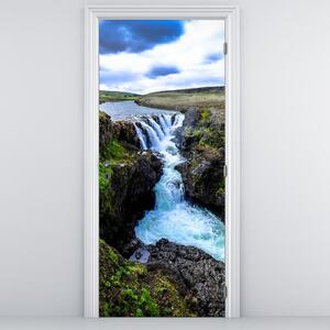 Fototapeta na dveře - Vodopád mezi skalami (95x205cm)