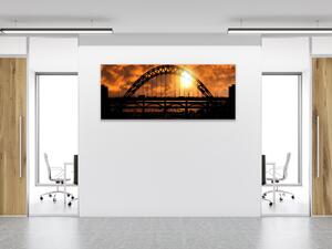 Obraz skleněný most v západu slunce - 30 x 40 cm