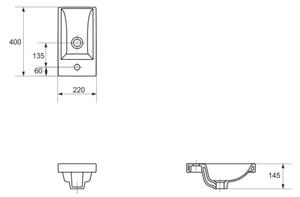 Cersanit K32-001-BOX - Umyvadlo na desku/závěsné COMO 22x40 cm keramika/bílá