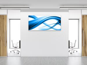 Obraz skleněný modrá vlna - 30 x 60 cm