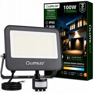 LED reflektor Lumiled 100 W šedý s pohybovým senzorem IP65