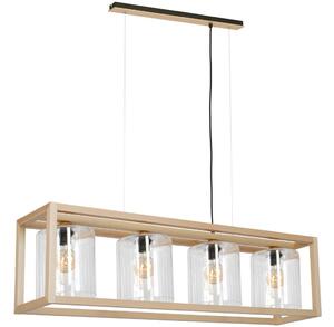 Lustr na lanku LEGNO 4xE27/60W/230V