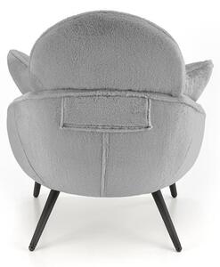 Designové křeslo MERRY s polštáři - ocel, látka, šedá