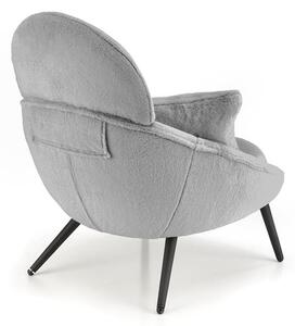 Designové křeslo MERRY s polštáři - ocel, látka, šedá