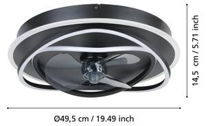 Eglo 35146 - LED Stm. stropní ventilátor NAMORI 4xLED/9W/230V pr.50cm černá + DO