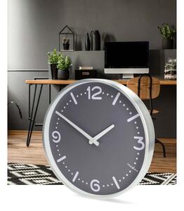 Nedis CLWA3226SS - Nástěnné hodiny pr. 30,5 cm 1xAA matný chrom