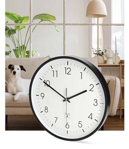 Nedis CLWA6226BK - Nástěnné hodiny pr. 30,5 cm 1xAA černá