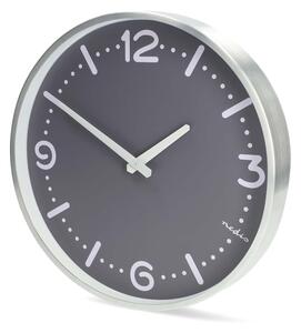 Nedis CLWA3226SS - Nástěnné hodiny pr. 30,5 cm 1xAA matný chrom