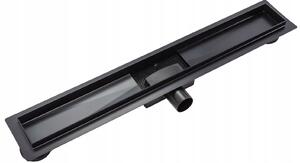 Rea Neox Black Matt, lineární odtokový žlab 50cm, vzor 2v1, černá matná, REA-G6600
