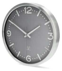 Nedis CLWA7226SS - Nástěnné hodiny pr. 30,5 cm 1xAA matný chrom/šedá