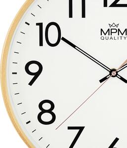 Designové plastové hodiny světle hnědé MPM E01.3877