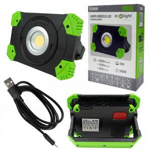 Pracovní LED halogenová lampa 20W s baterií IP54 LR-A20 Eco Light
