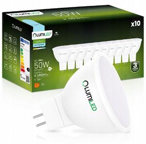 10x LED žárovka GU5.3 Reflektor MR16 6W 580lm 6500K Studená 120° 12V LUMILED