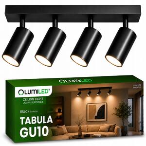 Stropní svítidlo / reflektor Lumiled černé 4x GU10 hliníkové, nastavitelné