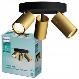 Stropní Svítidlo Reflektor 3x GU10 IP44 Měděno-černý Kosipo Philips