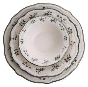 Jídelní sada 24 ks bílá/zelená/porcelán