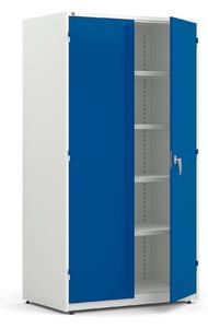 AJ Produkty Kovová skříň SPIRIT, 1900x1020x635 mm, bílá, modré dveře