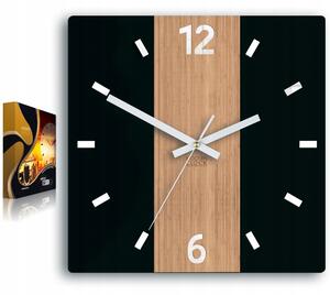 Nástěnné hodiny ModernClock bílé, černé, odstíny hnědé 30cm