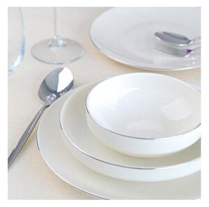 Jídelní sada 24 ks bílá/stříbrná/porcelán