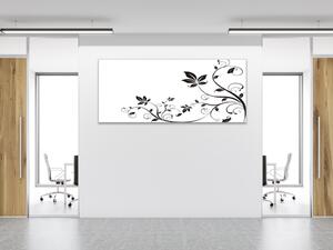 Obraz skleněný černobílý malovaný abstrakt - 30 x 40 cm