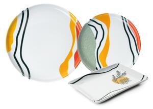 Jídelní sada 18 ks pestrobarevná/porcelán