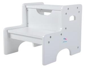2Kids Toys - Dřevěná stolička se schůdkem bílá