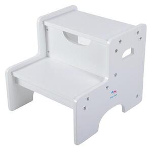 2Kids Toys - Dřevěná stolička se schůdkem bílá