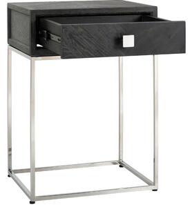 Černo stříbrný dubový noční stolek Richmond Blackbone 50 x 40 cm